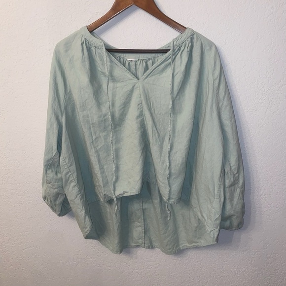 Women's Muted Pastel Sage Green Blouse - Picture 2 of 11